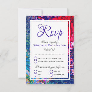 CHRISTMAS STARS   Abstract Winter   Festive Meal  RSVP Card