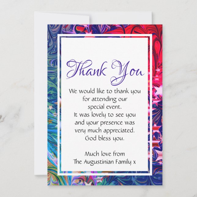 CHRISTMAS STARS | Abstract Winter | Party Event Thank You Card (Front)