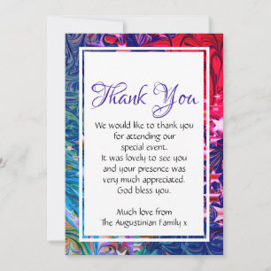 CHRISTMAS STARS Abstract Winter Party Event Thank You Card