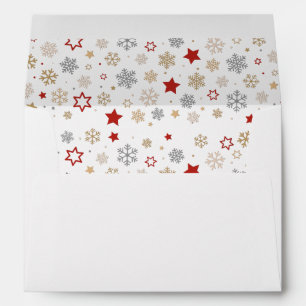 Christmas Stars and Snowflakes Pattern Envelopes