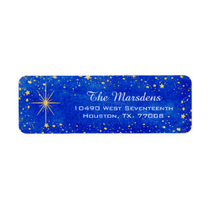 Christmas Stars Blue and Gold Custom Return
