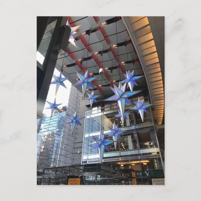 Christmas Stars Columbus Circle New York City NYC Holiday Postcard (Front)