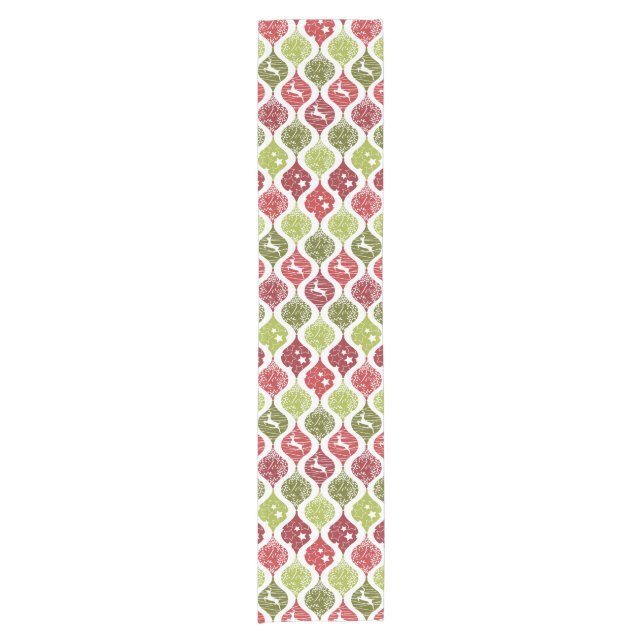 Christmas stars deer joy pattern short table runner (Front)