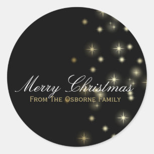 Christmas Stars Festive Classic Round Sticker