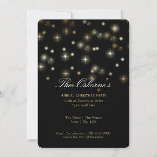 Christmas Stars Festive Party Invitation