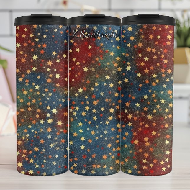 Christmas Stars Glitter Festive  Thermal Tumbler (Creator Uploaded)