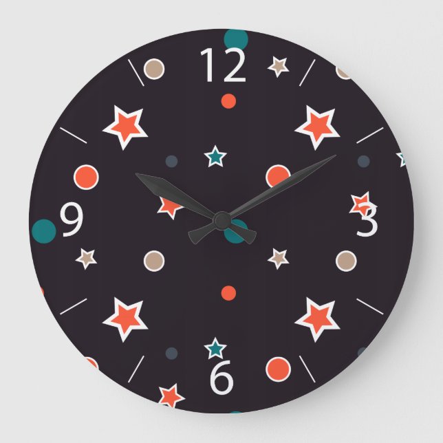 Christmas Stars Large Clock (Front)