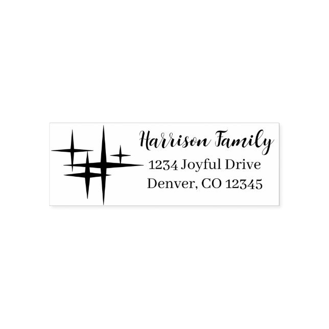 Christmas Stars Minimalist Return Address Self-inking Stamp (Design)