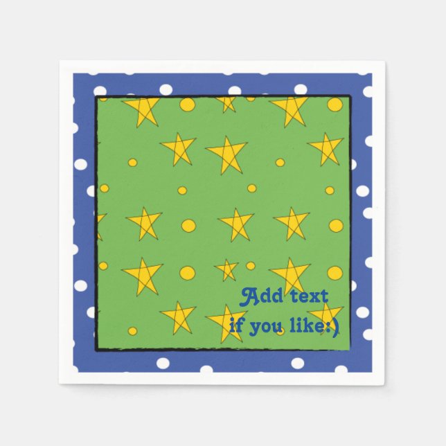 Christmas Stars/Napkins Cocktail Size Personalise Napkin (Front)