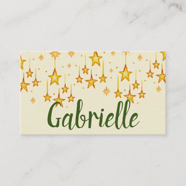 Christmas Stars Personalised Place Card (Front)