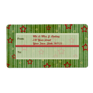 Christmas Stars Shipping Label