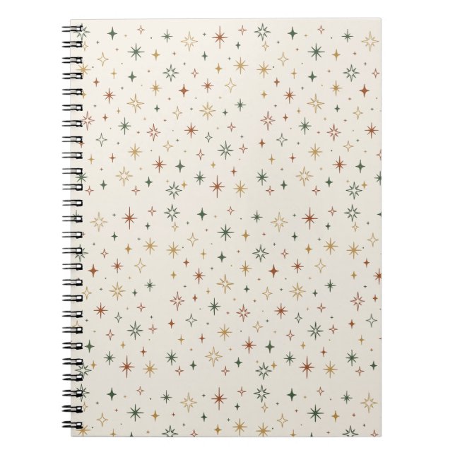 Christmas Stars & Sparkles Pattern			 Notebook (Front)
