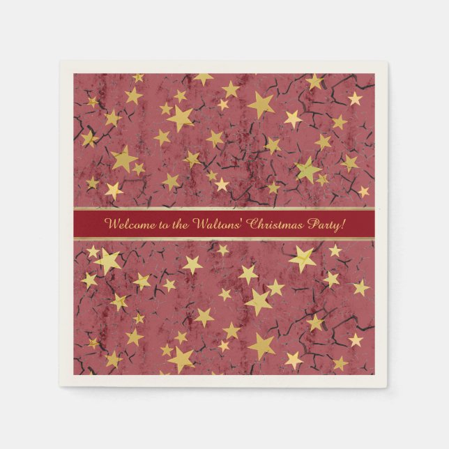 Christmas Stars ⭐ text customisable Napkin (Front)