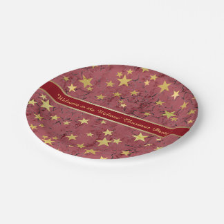 Christmas Stars ⭐ text customisable Paper Plate