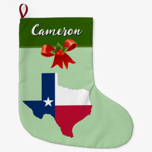 Christmas State of Texas Flag  Large Christmas Stocking