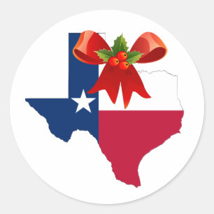 Christmas State of Texas Flag Seals Stickers