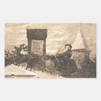 Christmas Station, Thomas Nast, 1889 Rectangular Sticker