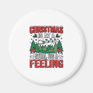Christmas Steal Its A Feeling Reindeer Sleigh Desi Magnet