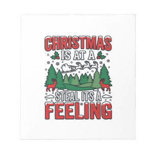 Christmas Steal Its A Feeling Reindeer Sleigh Desi Notepad