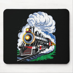 Christmas Steam Engine Train Vintage Conductor Men Mouse Mat