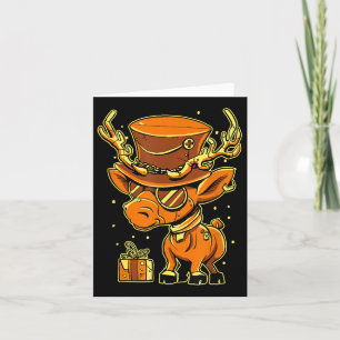 Christmas Steampunk Fancy Dress Reindeer  Card