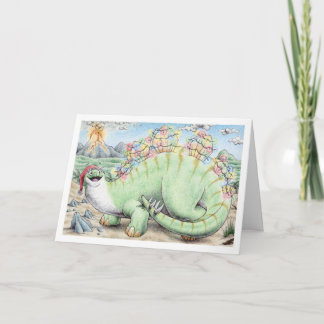 Christmas Stegosaurus Holiday Card