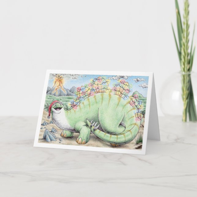 Christmas Stegosaurus Holiday Card (Front)