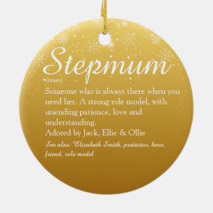 Christmas Stepmom Stepmother Definition Gold Ceramic Tree Decoration