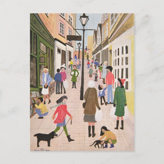 Christmas Steps Bristol 1989 Holiday Postcard (Front)