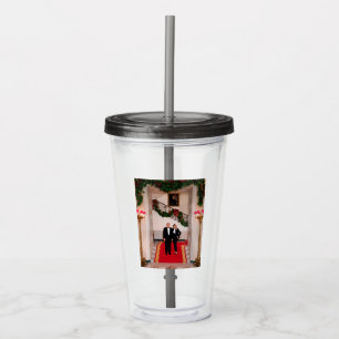 Christmas steps President Donald Trump & Melania Acrylic Tumbler