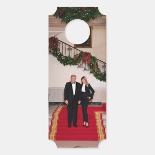 Christmas steps President Donald Trump & Melania Door Hanger