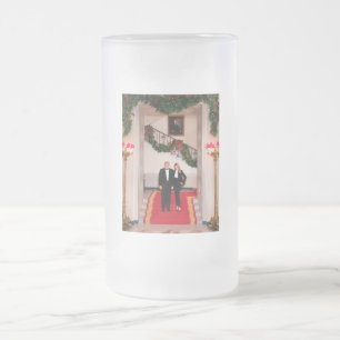 Christmas steps President Donald Trump & Melania Frosted Glass Beer Mug