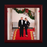 Christmas steps President Donald Trump & Melania Gift Box<br><div class="desc">White House Christmas, Donald J. Trump the 45th President of the United States. Donald John Trump was born in Queens, New York, on June 14, 1946. His father, Fred Trump was a successful real estate developer. Trump was educated at the New York Military Academy and the Wharton School of Finance...</div>