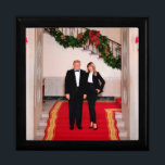 Christmas steps President Donald Trump & Melania Gift Box<br><div class="desc">White House Christmas, Donald J. Trump the 45th President of the United States. Donald John Trump was born in Queens, New York, on June 14, 1946. His father, Fred Trump was a successful real estate developer. Trump was educated at the New York Military Academy and the Wharton School of Finance...</div>