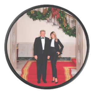 Christmas steps President Donald Trump & Melania Hockey Puck