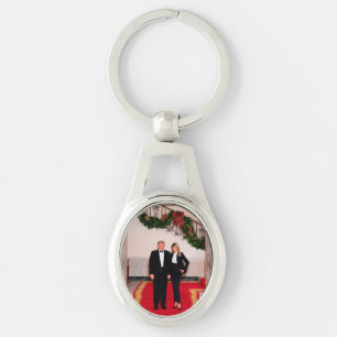 Christmas steps President Donald Trump & Melania Key Ring