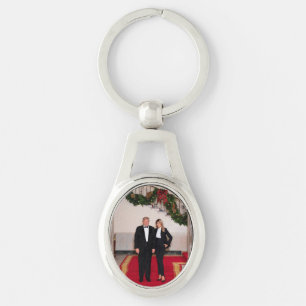 Christmas steps President Donald Trump & Melania Key Ring