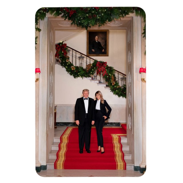 Christmas steps President Donald Trump & Melania Magnet (Vertical)