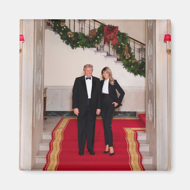 Christmas steps President Donald Trump & Melania Magnet (Front)