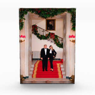 Christmas steps President Donald Trump & Melania Photo Block