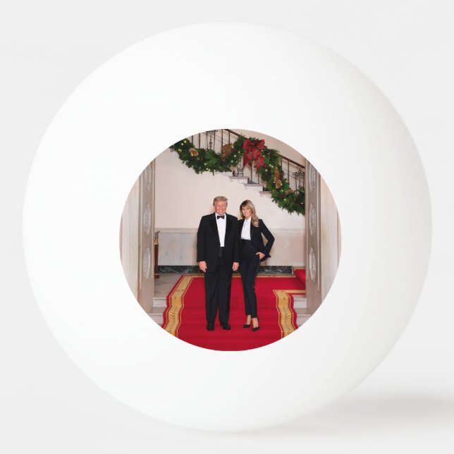 Christmas steps President Donald Trump & Melania Ping Pong Ball (Front)