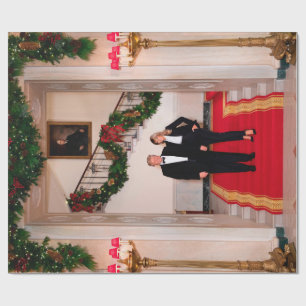 Christmas steps President Donald Trump & Melania Wrapping Paper