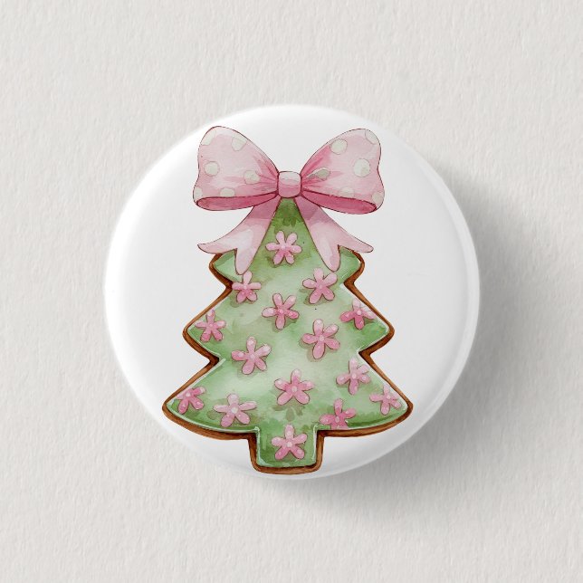 Christmas sticker 3 cm round badge (Front)