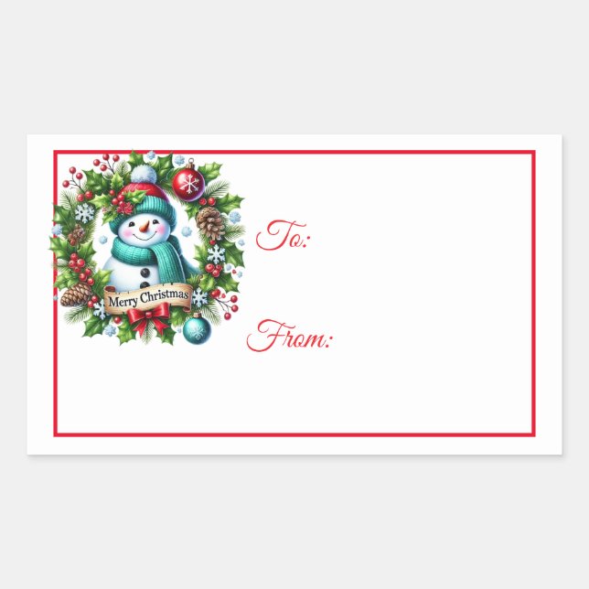 Christmas Sticker Gift Tags (Front)
