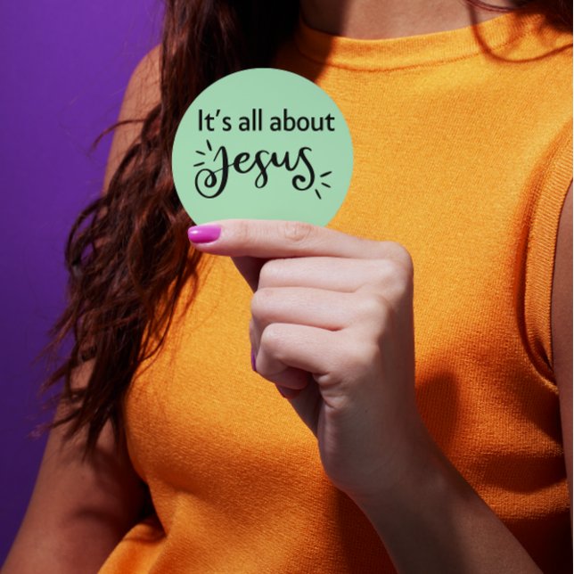 Christmas Sticker, It Is All About Jesus #5 Classic Round Sticker (Creator Uploaded)