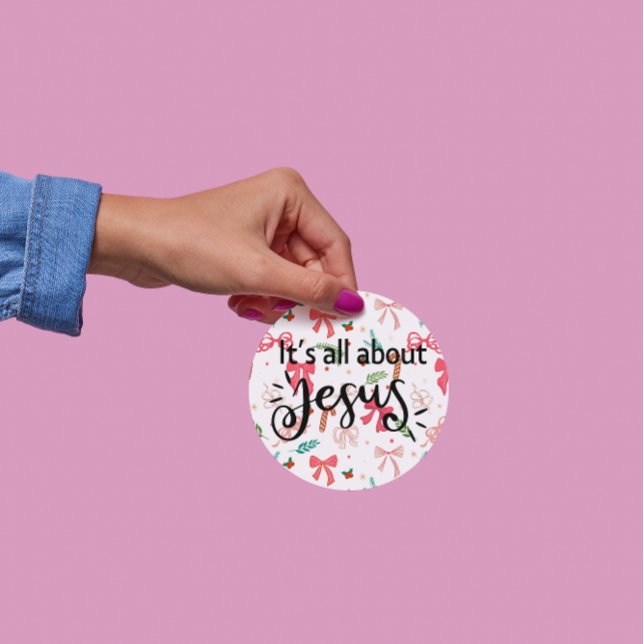 Christmas Sticker, It is all about Jesus Classic Round Sticker (Creator Uploaded)