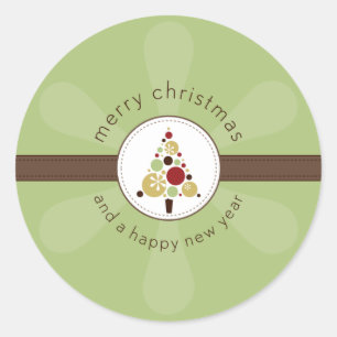 CHRISTMAS STICKER :: modern spotty tree 2