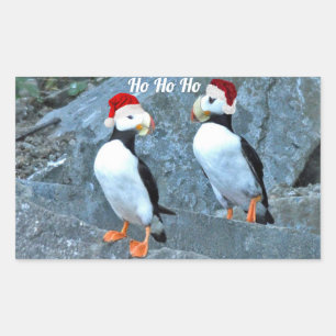 Christmas Sticker of puffins