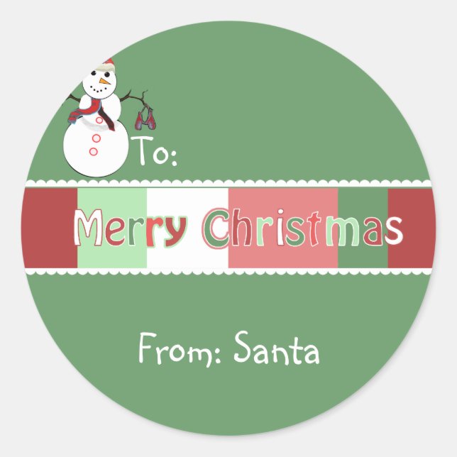 Christmas Sticker Shown Green But You Choose Colou (Front)