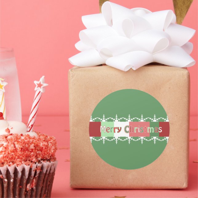 Christmas Sticker Shown GREEN But You Choose Colou (Party)